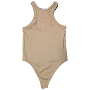 Fashion Nova Everyday Feels‎ Seamless Bodysuit Tank Top Racerback Nude S/M (N)